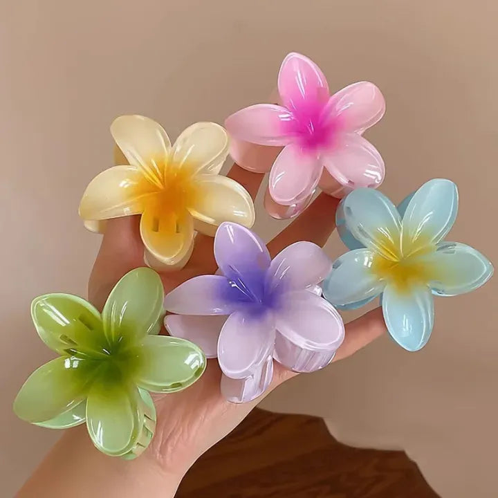 Flower Hair Clips For Girls Stylish Korean | 8CM Candy Color Hair Claw Clips | Large Floral Hair Catchers for Women & Teenagers | Korean Flower Claw Clip