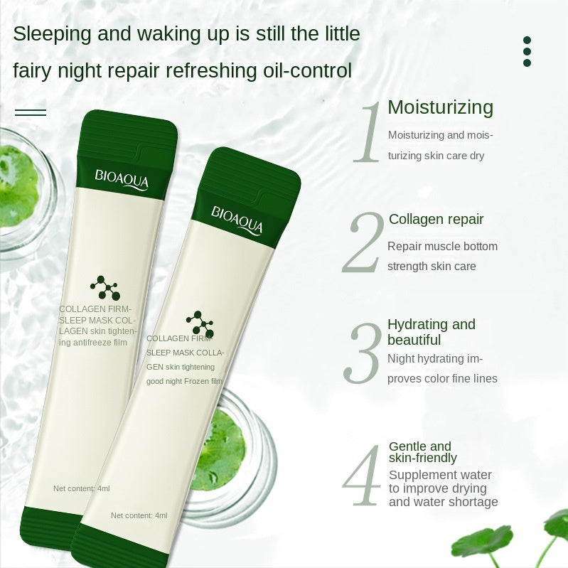Collagen Sleeping Facial Mask – Moisturizing, Brightening & Firming, Korean Skincare for Glowing Skin 4ml (Pack of 5)