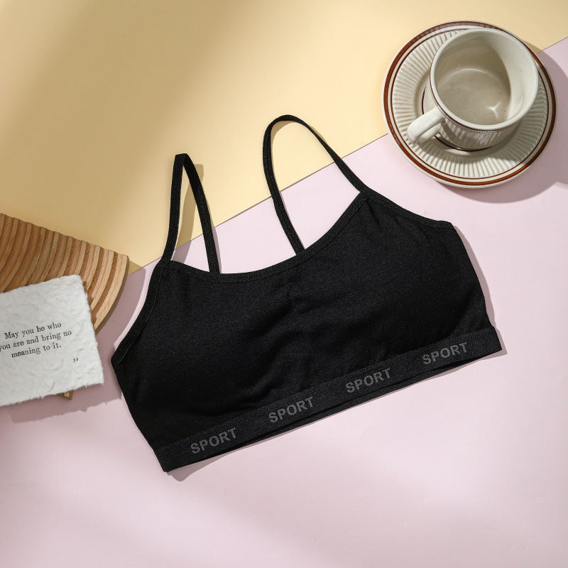 Girls Cotton Sports Bra | Soft Padded Wire-Free Training Bra for Teens (Age 8–15) | Comfortable Vest-Style Innerwear for School, Sports & Daily Wear