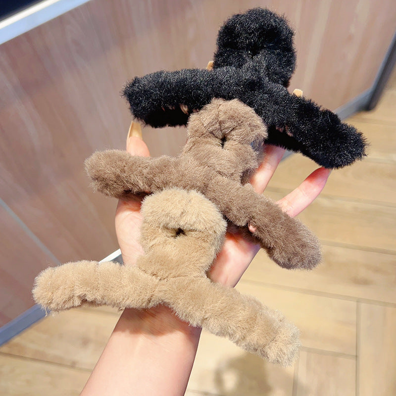 Fur Hair Claw Clips for Women & Girls | Strong Grip Winter Hair Catcher | Stylish Furry Hair Clutcher | Trendy Hair Accessories
