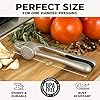 Zulay Kitchen Premium Garlic Press Set - Rust Proof & Dishwasher Safe Professional Garlic Mincer Tool - Easy-Squeeze, Easy-Clean with Soft, Ergonomic Handle - Silicone Garlic Peeler & Brush (Silver)