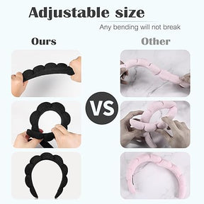 Spa Headbands for Washing Face or Facial, Set of 2 Skincare Headbands, Terry Cloth Headband Wash Combo Pack - Puffy Makeup Washing, Mask, Skin Treatment