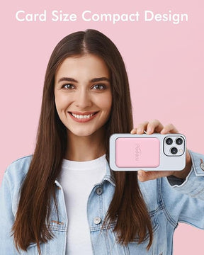 5000mAh Magnetic Power Bank with Type-C Cable 20W PD Fast Charging Lighting Input Wireless Portable Charger for iPhone 16/15/14/13/12/ All Series-Black