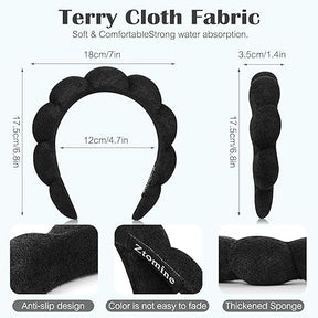 Spa Headbands for Washing Face or Facial, Set of 2 Skincare Headbands, Terry Cloth Headband Wash Combo Pack - Puffy Makeup Washing, Mask, Skin Treatment