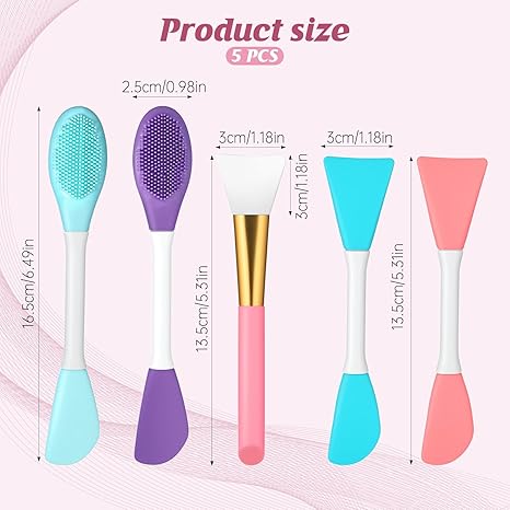 5Pcs Silicone Pore Cleansing Brush for Face Nose Pore Scrubbing Brushes Face Mask Applicator Brushes for Makeup Removal Pores Cleaning Skincare