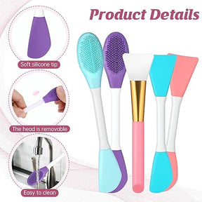 5Pcs Silicone Pore Cleansing Brush for Face Nose Pore Scrubbing Brushes Face Mask Applicator Brushes for Makeup Removal Pores Cleaning Skincare