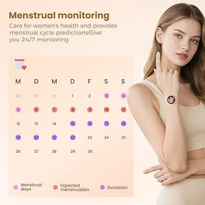 Smart Watches for Women Android/iPhone, IP68 Waterproof Fitness Tracker with Bluetooth Calls(Answer&Make), Activity Pedometer/Heart Rate/SpO2 Monitor/100+ Sports Model