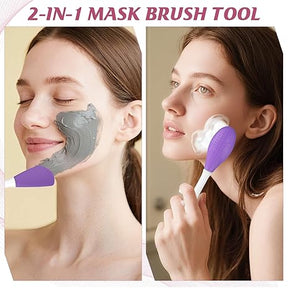 5Pcs Silicone Pore Cleansing Brush for Face Nose Pore Scrubbing Brushes Face Mask Applicator Brushes for Makeup Removal Pores Cleaning Skincare