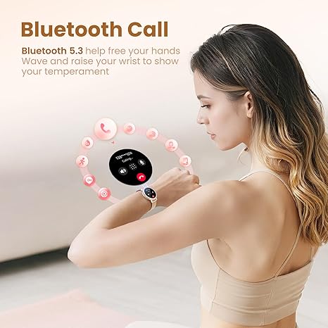Smart Watches for Women Android/iPhone, IP68 Waterproof Fitness Tracker with Bluetooth Calls(Answer&Make), Activity Pedometer/Heart Rate/SpO2 Monitor/100+ Sports Model