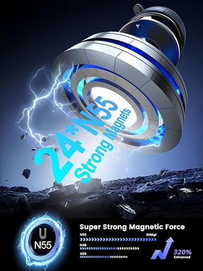 Upgraded 360° Nano Gel Vacuum Magnetic Phone Holder, Car Phone Holder for Magsafe[108+LBS Strongest Suction & 3000gf Strongest Magnetic], Suction Cup Phone Mount for Car/for iPhone 16 Pro Max