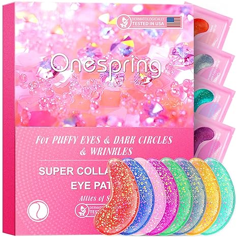 Under Eye Patches (24 Pairs) - Eye Gel Pads for Wrinkles, Puffy Eyes, Dark Circles, Eye Bags, Natural Collagen Eye Gels Pads, Under Eye Mask Patches for Refreshing, Revitalizing