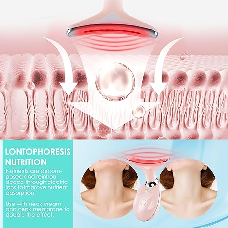 Facial Massager for Face and Neck, Red-Light-Therapy-for-Face and Neck, Face culpting Wand with 7 Color, at-Home Face Tool for Skin Care