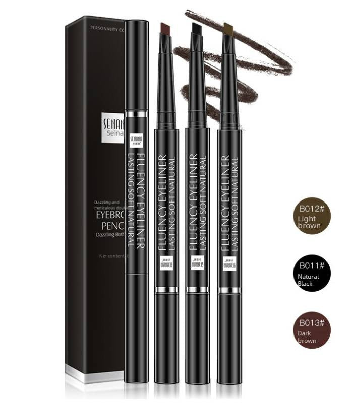 Eyebrow Pencil Double-Ended Waterproof & Sweat-Proof Long-Lasting Smudge-Proof