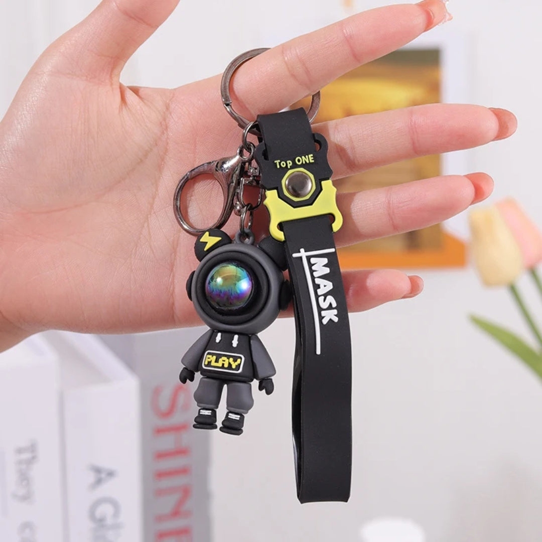 Cartoon Lightning Astronaut Bear Keychain – PVC Cute Animal Pendant for Bags, Cars & Gifts – Couple Decoration & Wholesale Accessories