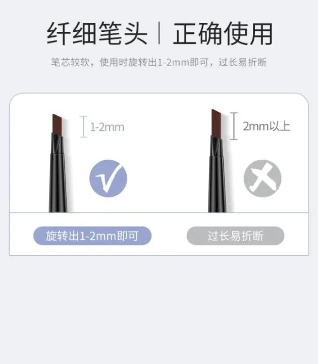 Eyebrow Pencil Double-Ended Waterproof & Sweat-Proof Long-Lasting Smudge-Proof