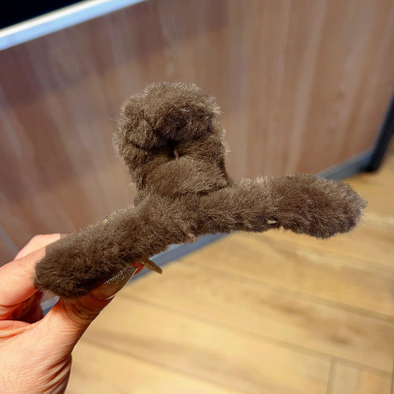 Fur Hair Claw Clips for Women & Girls | Strong Grip Winter Hair Catcher | Stylish Furry Hair Clutcher | Trendy Hair Accessories